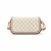 Gucci Pre-Loved Horsebit 1955 GG Coated Canvas & Leather Shoulder Bag – East West, Neutral