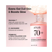 Anua Peach 70 Niacinamide Serum – Brightening & Hydrating Face Serum with 5% Niacinamide, Peach Extract & Hyaluronic Acid for Glass Skin (30ml / 1.01 fl. oz)