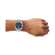 Fossil Machine Men’s Chronograph Watch – Blue Dial, Stainless Steel Bracelet, Quartz Movement, 44mm