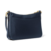 Michael Kors Jet Set Medium Top Zip Pochette Crossbody Bag – Gold-Tone Hardware / Milano Nylon / Navy