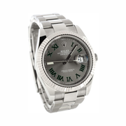 Rolex Pre-Loved Oyster Perpetual Datejust “Wimbledon” 41 mm Automatic Watch – Stainless Steel & White Gold