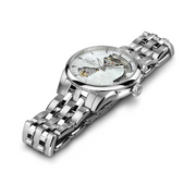 Hamilton Jazzmaster Open Heart Lady Automatic Watch – Swiss Made, 36mm Stainless Steel Case, Mother of Pearl Dial, Silver Bracelet