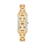 Michael Kors MK Empire Women’s Rectangular Pavé Stainless Steel Watch – Gold Bangle Bracelet (22mm)