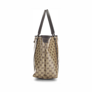 Gucci Pre-Loved Joy Tote – Brown GG Crystal Canvas with Leather Trim