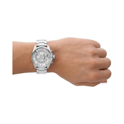 Diesel Baby Chief Men’s Chronograph Watch – Stainless Steel or Leather Band, 43mm Silver Dial, Quartz Movement