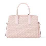 Michael Kors Laila Small Satchel – Signature Coated Twill with Gold-Tone Hardware