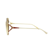Gucci Square/Rectangle Gold Sunglasses – 59mm Metal Frame
