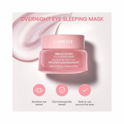 LANEIGE Bouncy & Firm Eye Sleeping Mask – Depuffing Overnight Eye Treatment with Collagen, Ceramide & 5D Hyaluronic Acid