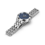 Hamilton Jazzmaster Lady Quartz Watch – Swiss Made, 26mm Stainless Steel Case, Blue Dial, Silver Bracelet