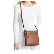 Michael Kors Jet Set Charm Small North South Flat Crossbody Bag – Gold-tone Hardware / Luggage