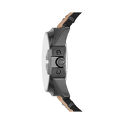 Diesel Men’s Master Chief Watch – Gunmetal Case with Brown Leather Strap, Quartz Movement, 46mm Dial