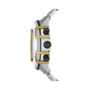 Diesel Griffed Men’s Chronograph Watch – 48mm Silver & Gold Stainless Steel, Leather, or Silicone Band