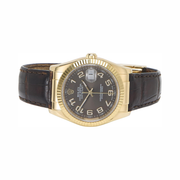 Rolex Pre-Loved Datejust 36 mm Bronze Dial Automatic Watch – 18K Yellow Gold & Leather Strap 116138
