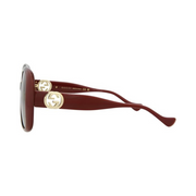 Gucci Square/Rectangle Sunglasses – Havana Burgundy Frame with Brown Lenses, 57mm