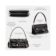 Coach Tabby Shoulder Bag 26 – Black Multi Sketch Print Refined Calf Leather Designer Handbag