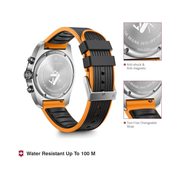 Victorinox Swiss Army Chronograph 42mm Men’s Watch – Black Dial with Black & Orange Rubber Strap