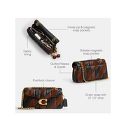 Coach Quilted Tabby Shoulder Bag 26 – Maple Shadow Brown Nappa Leather Patchwork with Chain Strap