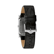 Bulova Men’s Classic Rectangle Quartz Watch with Black Leather Strap