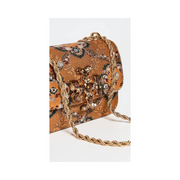 Tory Burch Eleanor Brocade Small Shoulder Bag – Sunset Bonfire Floral Orange Designer Handbag