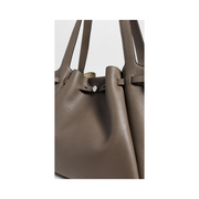 Tory Burch Romy Leather Tote Bag – Wild Mushroom, Designer Women’s Shoulder Handbag