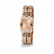 GUESS Gold-Tone Square Analog Watch – 24mm Rose Gold Stainless Steel Bracelet