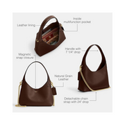 Coach Brooklyn Shoulder Bag 23 – B4/Maple Natural Grain Leather Hobo Crossbody Handbag