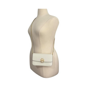 Tory Burch Britten Pebble Leather Chain Wallet with Wristlet – New Ivory