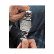 GUESS Men’s Silver-Tone Barrel Analog Watch | 42mm Case & Stainless Steel Bracelet