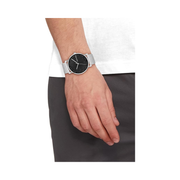 Calvin Klein Slate Men’s Quartz Watch – Black Dial, Stainless Steel Mesh Bracelet, 43mm Minimalist Luxury Timepiece