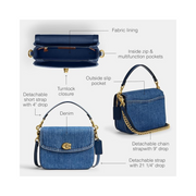 Coach Signature Cassie Crossbody 19 – Coated Canvas & Leather Handbag in Deep Blue