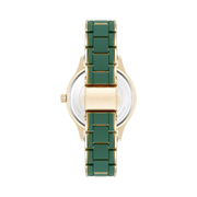 Nine West Women’s Rubberized Bracelet Watch NW/3094 – Green & Gold, Quartz Movement