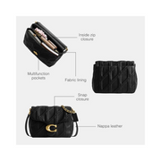 Coach Times Square Tabby 26 Quilted Nappa Leather Shoulder Bag – Black Leather Crossbody & Handbag