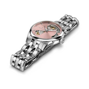 Hamilton Jazzmaster Open Heart Lady Automatic Watch – Swiss Made, 36mm Stainless Steel Case, Pink Dial, Silver Bracelet