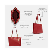 Coach Women’s Cammie Chain Tote – Refined Pebble Leather, Elegant Chain Strap, Spacious Design