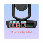 AVKANS PTZ Camera Bundle Kit – LV20N 20X AI Auto Tracking NDI PTZ Camera + Super Joystick Controller for Church, Worship, and Live Streaming