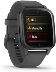 Garmin Venu Sq 2 GPS Smartwatch – Slate Bezel with Shadow Gray Case & Silicone Band, Fitness & Wellness Bundle with 2-Year Protection Plan