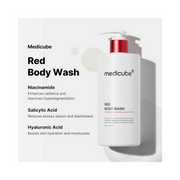 Medicube Red Acne Body Wash – Low pH Cleanser with Salicylic Acid, Lactic Acid, Niacinamide & Hyaluronic Acid for Bacne and Body Acne Treatment | Korean Skincare 14.10 fl.oz