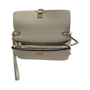 Tory Burch Britten Pebble Leather Chain Wallet with Wristlet – New Ivory