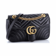 Gucci Pre-Loved GG Marmont Small Flap Bag – Matelassé Leather, Black