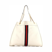 Gucci Pre-Loved Rajah Chain Tote – Large Neutral Leather Luxury Shoulder Bag