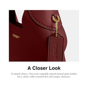 Coach Brooklyn 28 Shoulder Bag – Natural Grain Leather Hobo in Dark Ruby