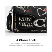 Coach Tabby Shoulder Bag 26 – Black Multi Sketch Print Refined Calf Leather Designer Handbag