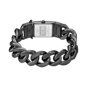 Diesel Men's Closer Three-Hand Gunmetal Stainless Steel Watch – Rectangular Dial, Quartz Movement (Model DZ2227)