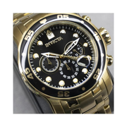 Invicta Pro Diver Men’s Chronograph Watch – Gold & Black Stainless Steel 48mm