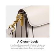 Coach Tabby Shoulder Bag 26 – Chalk Polished Pebble Leather Designer Crossbody Handbag