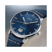 MIDO Commander Big Date Swiss Automatic Men’s Watch – 42mm Stainless Steel, Blue Dial & Textile Strap | 80-Hour Power Reserve