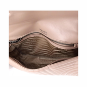 Pre-Loved Prada Diagramme Quilted Leather Medium Chain Flap Shoulder Bag – Pink