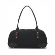 Gucci Pre-Loved Princy Handbag – Black GG Canvas with Leather Trim