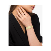 Coach Cass Women's 2H Quartz Watch – 24.2mm Square Case, Crystal-Set Bezel and Dial, Gold-Tone Link Bracelet, Elegant Modern Timepiece