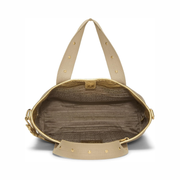 Pre-Loved Prada Brown Jacquard Logo Convertible Tote Bag – Gold-Tone Hardware, Made in Italy